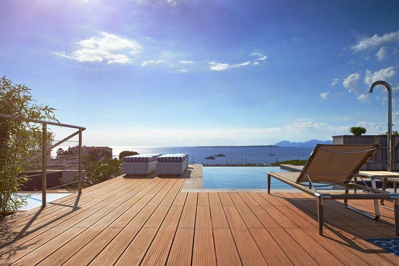 timber decking - bamboo x-treme decking poolside