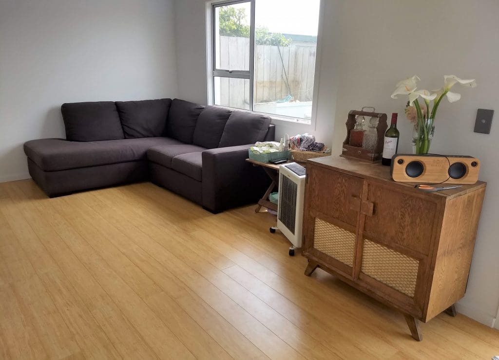 Completed bamboo flooring installation