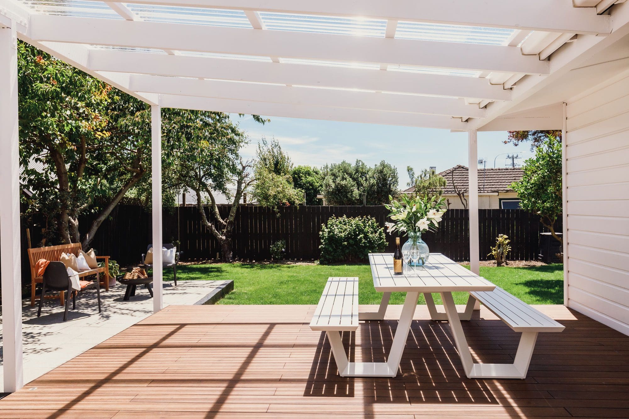 Bamboo deck in New Zealand built by Pearson Project