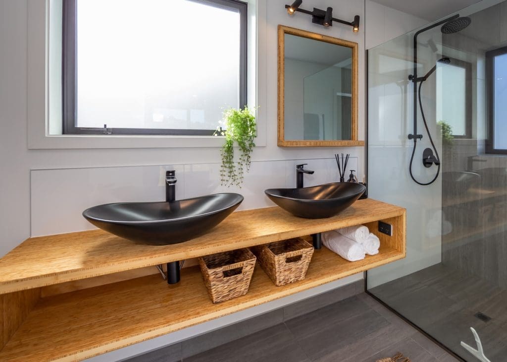 bamboo ply panels - bathroom vanity