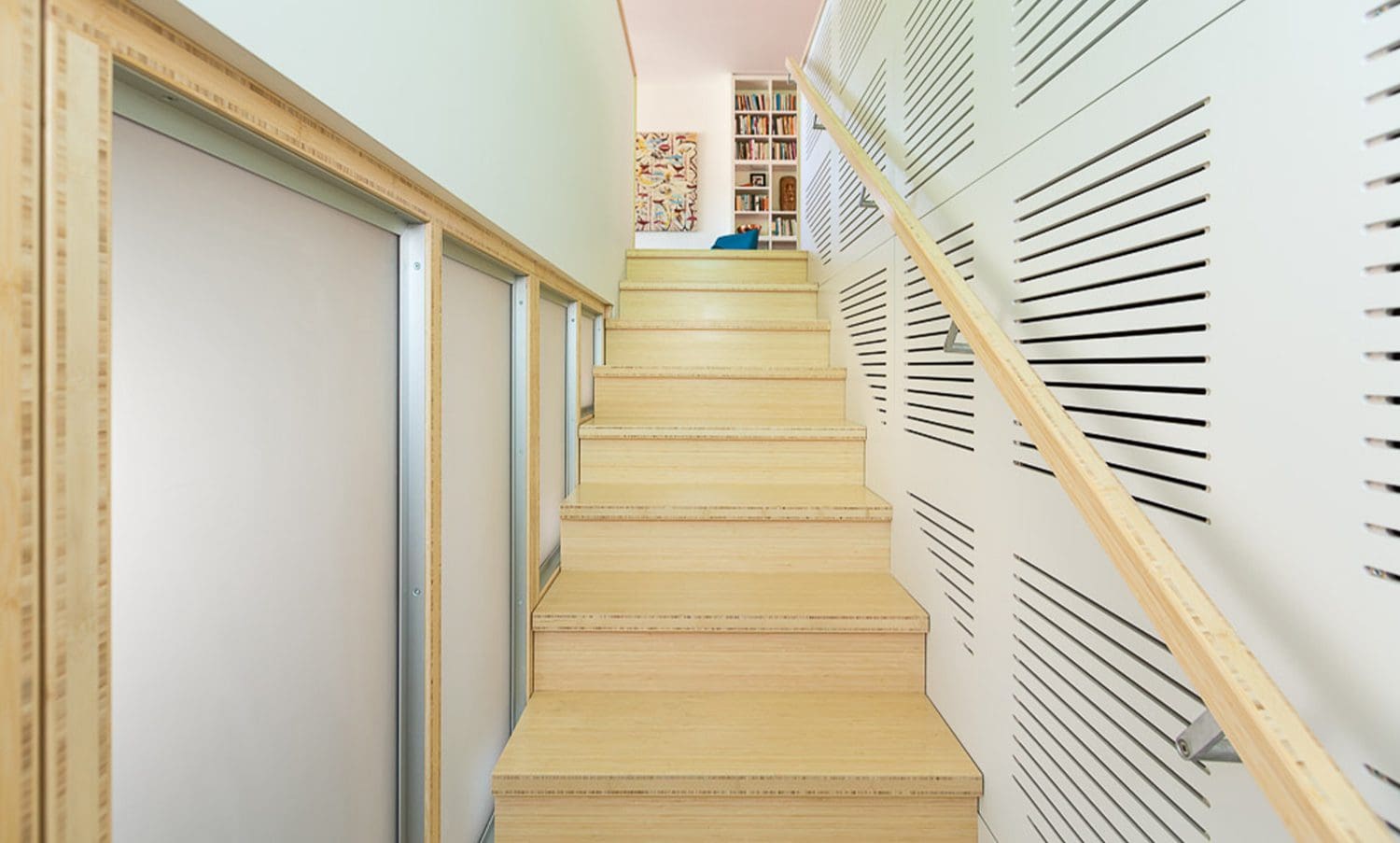 bamboo panels used to make staircase