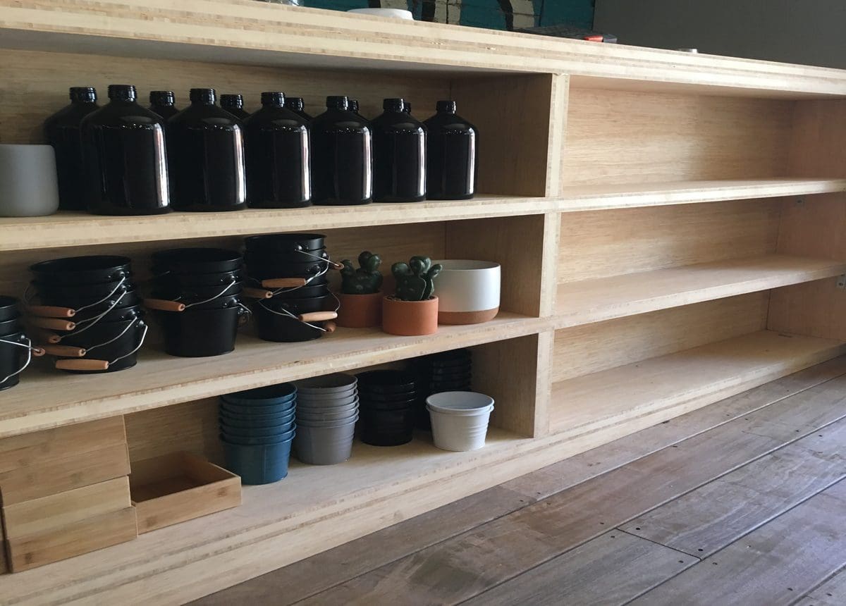 bamboo shelving unit