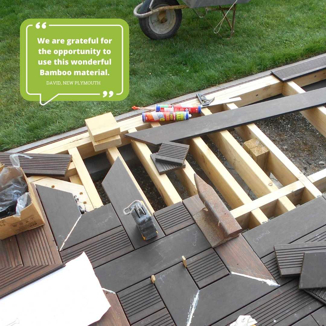 Decking being built on New Zealand home