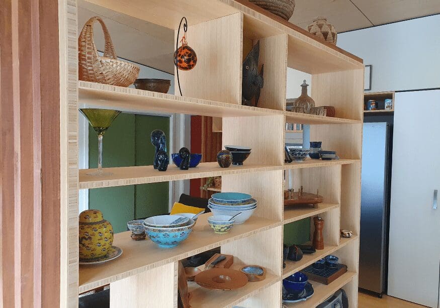 bamboo shelving unit