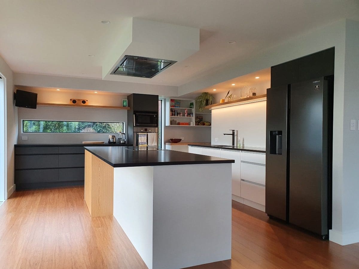 Compressed coffee Plantation bamboo flooring in kitchen