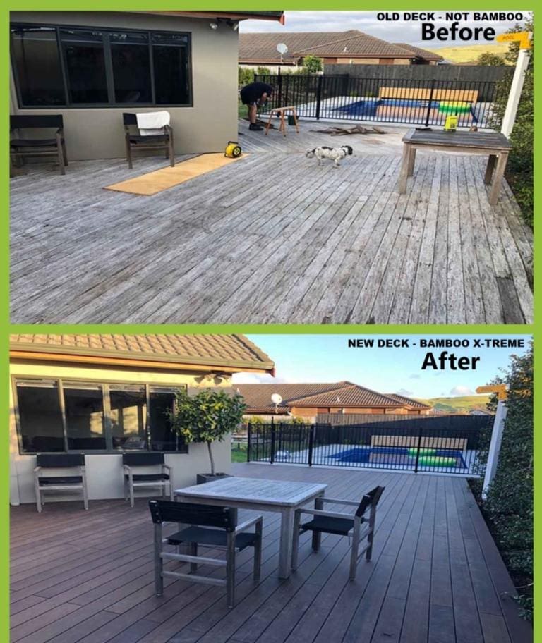 before and after deck