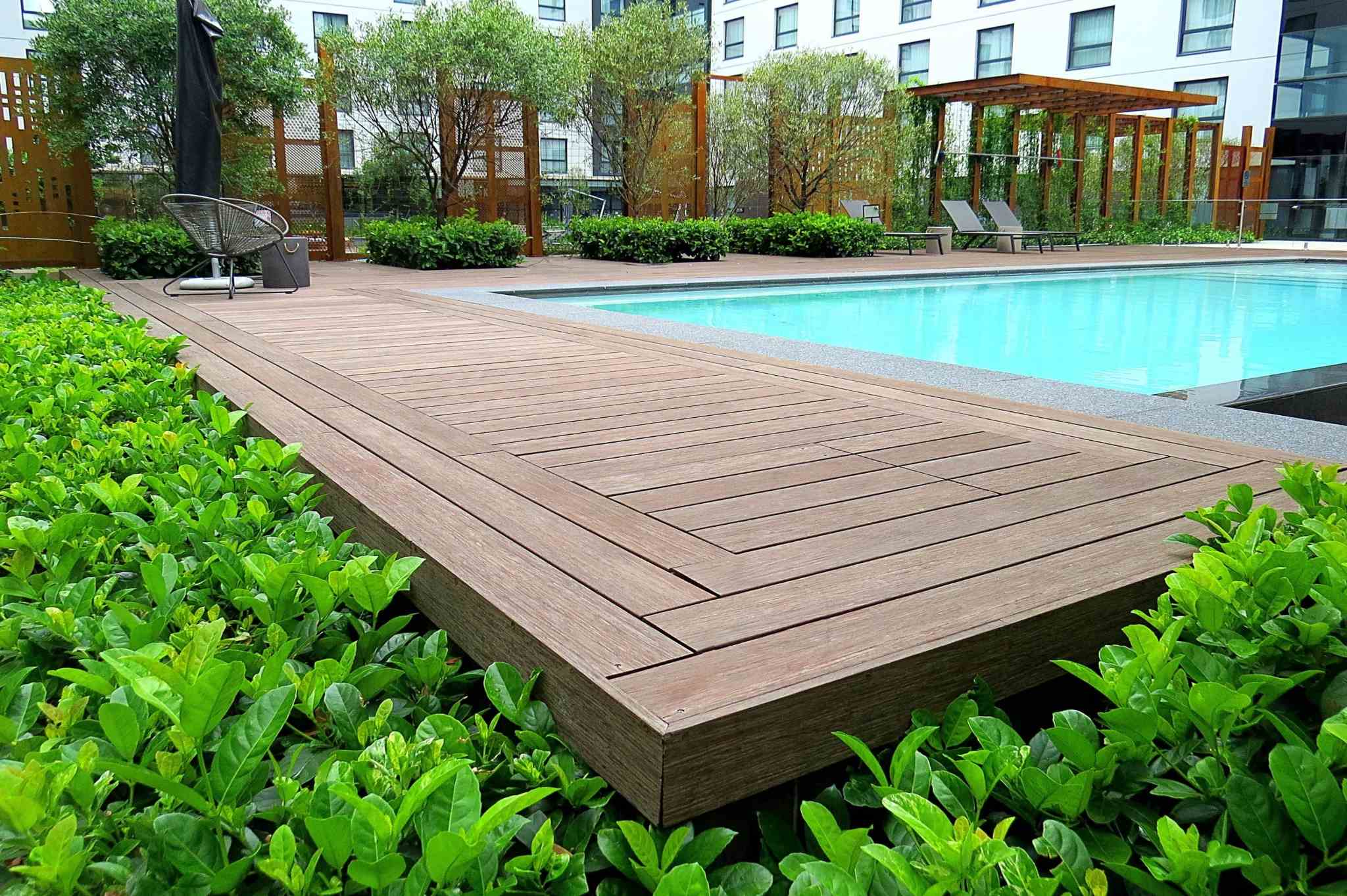 bamboo decking poolside