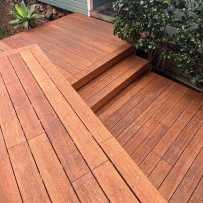 Bamboo decking steps