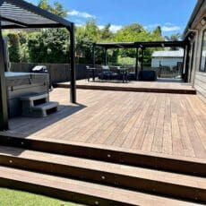 Is Bamboo X-treme Decking Carbonised? bamboo decking with steps