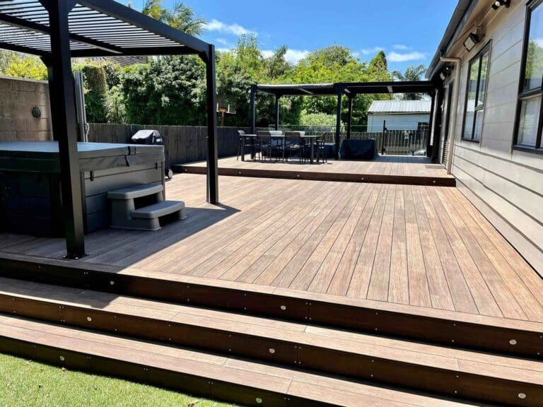 bamboo decking with steps
